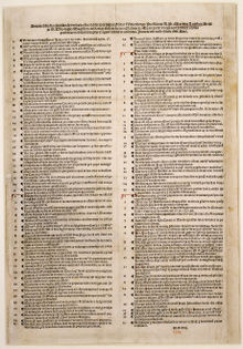 Stampa del 1517 delle 95 tesi (tratto da Wikipedia)