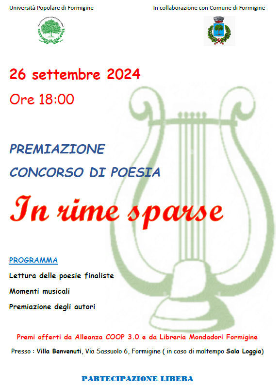 Premiazione concorso di poesia