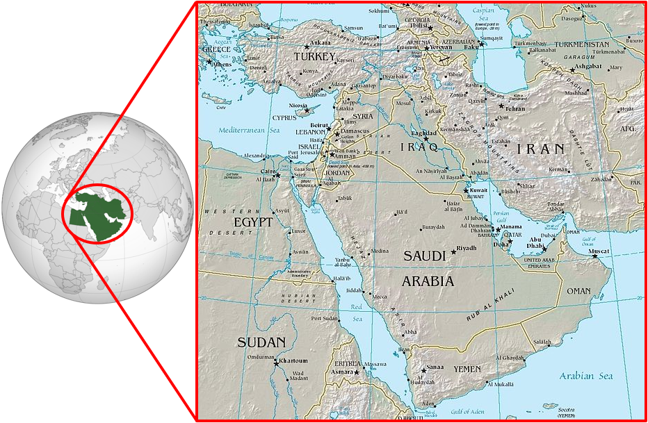 Medio Oriente - immagine tratta da Wikipedia